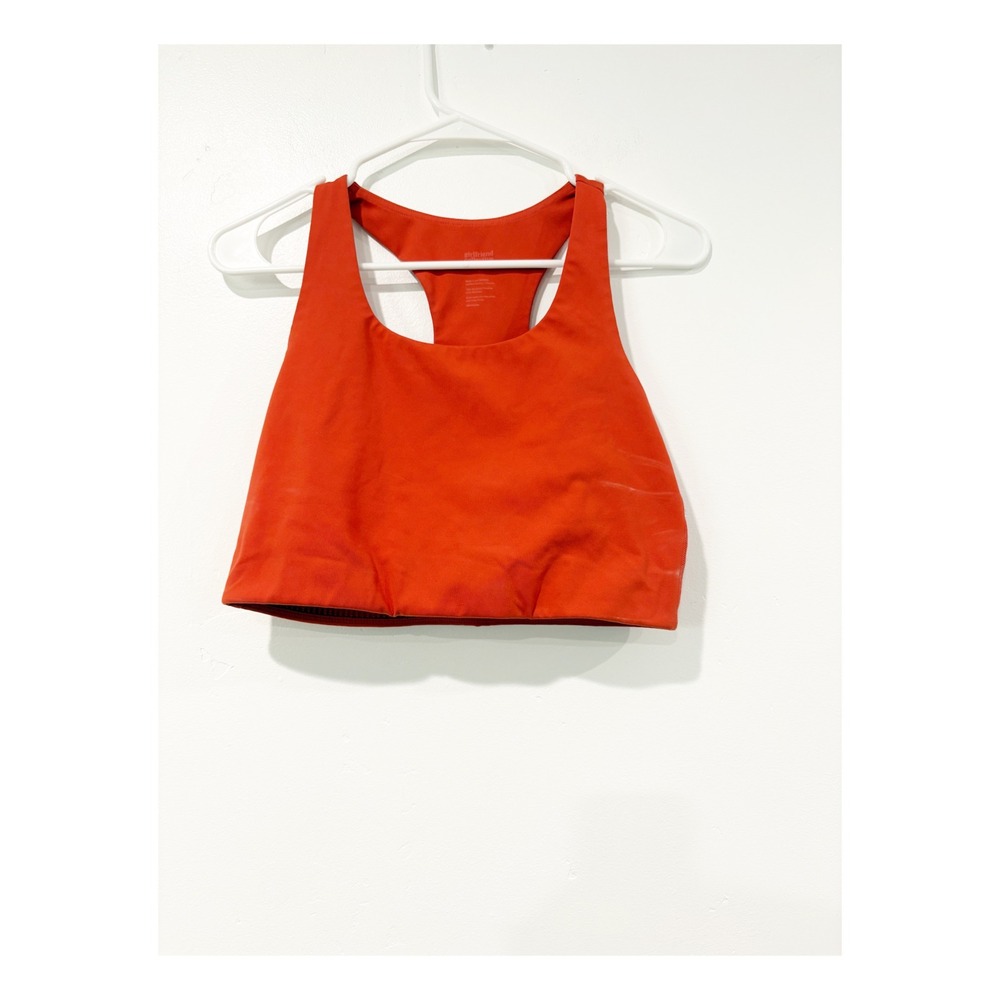Girlfriend Collective Paloma Bra Orange Red Racerback Sports Bra Large